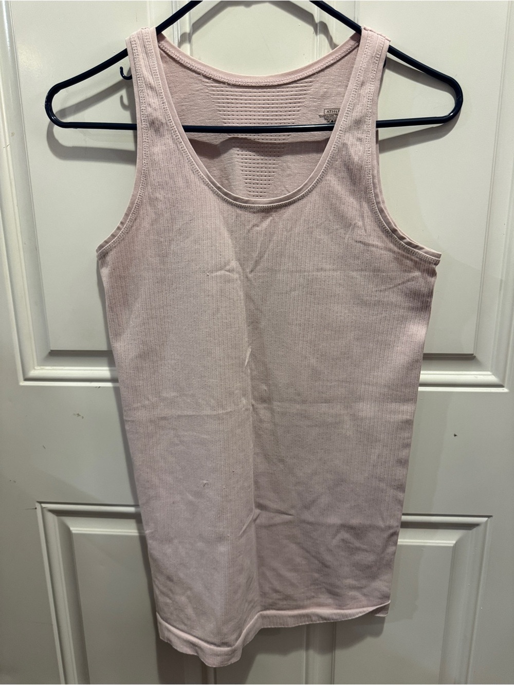 Athleta Ballet Pink Ribbed Athletic Tank Top Size L